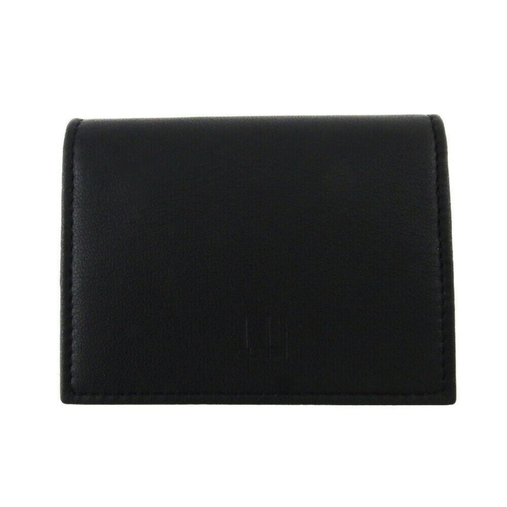 AUTH Dunhill Coin Case Long Tail Logo Leather